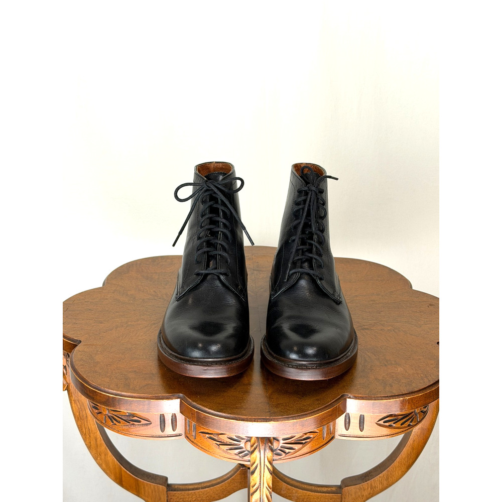 Vintage 90's Frye Black Leather Dress Lace Up Boot Mens 8 Made In Mexcio #0118C - Picture 2 of 11